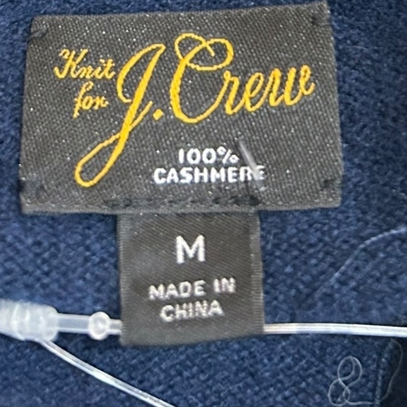 NWT Men's J.CREW 100% Cashmere Navy Cardigan Zip-up size M Sweater JCREW - Picture 2 of 3